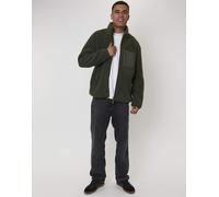 South Beach - Giacca in pile borg verde con zip e tasca L