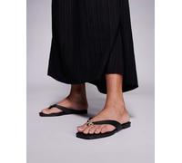 South Beach - Infradito in rafia nere decorate con stella-Nero 38