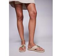 South Beach - Infradito in rafia tonalità naturale con sole-Neutro 38