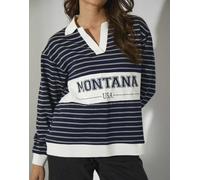 South Beach - Montana - Camicia stile rugby blu navy a righe 40