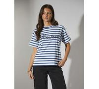 South Beach - Montana - T-shirt a righe blu navy 46