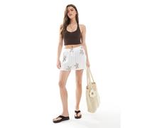 South Beach - Pantaloncini color tortora ricamati-Marrone 46