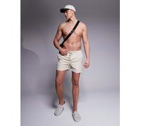 South Beach - Pantaloncini da bagno color tortora tinta unita-Neutro S