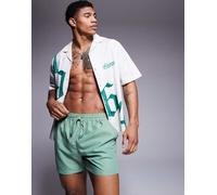 South Beach - Pantaloncini da bagno tinta unita verdi-Verde S