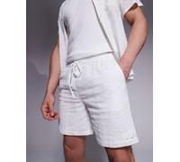 South Beach - Pantaloncini da mare bianchi in pizzo in coordinato-Bianco M
