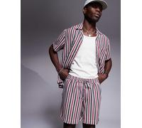 South Beach - Pantaloncini da mare in maglia a righe multicolore in coordinato XS