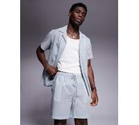 South Beach - Pantaloncini da mare in seersucker grigio scuro in coordinato M