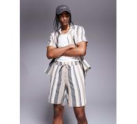 South Beach - Pantaloncini da mare testurizzati con motivo a righe multicolore e coulisse M