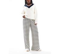 South Beach - Pantaloni a fondo ampio a righe color blu navy XXL