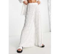 South Beach - Pantaloni plissettati bianchi con fondo ampio-Bianco 42