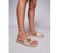 South Beach - Sandali da mare in rafia naturale con stella marina-Neutro 37