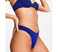 South Beach - Slip bikini sgambati blu metallizzato 38