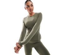 South Beach - T-shirt a maniche lunghe kaki-Verde M