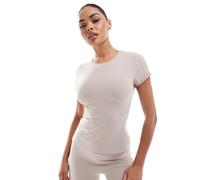 South Beach - T-shirt color pietra con maniche ad aletta-Neutro XXL