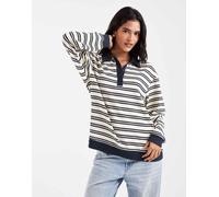 South Beach - T-shirt stile rugby in maglia a righe color blu navy 44