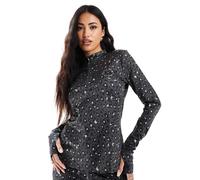 South Beach - Top base layer nero con zip corta 44