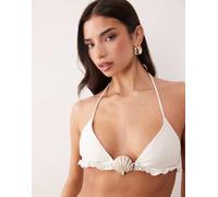 South Beach - Top bikini a triangolo bianco con conchiglia 44