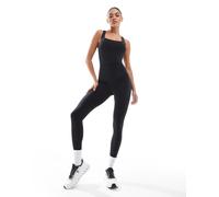 South Beach - Tuta aderente stile canotta nera con scollo ampio-Nero XS