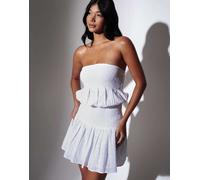 South Beach - Vestito corto a punto smock in pizzo bianco 44