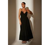 South Beach - Vestito midi in pizzo nero con fascette sul retro 44