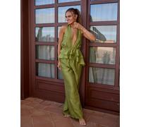 South Beach x Misha Grimes - Pantaloni da spiaggia ampi verdi in coordinato-Verde 48