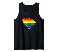 South Carolina Mappa USA Stato Arcobaleno Flag Orgoglio Canotta
