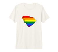 South Carolina Mappa USA Stato Arcobaleno Flag Orgoglio Maglietta Premium