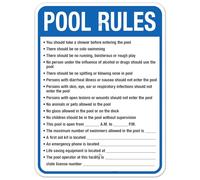 South Carolina Pool Rules Sign, Complilies With State of South Carolina Pool Safety Code Cartello di sicurezza in metallo NO.3391 Cartello di sicurezza in metallo 20,3 x 30,5 cm - Avviso chiaro per