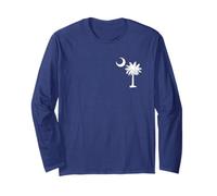 South Carolina State Flag Palmetto Albero Mezzaluna SC Maglia a Manica