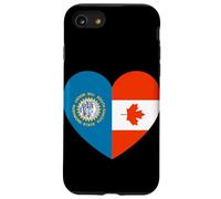 South Dakota and Canada Flags: Heart Shaped Unity Custodia per iPhone SE (2020) / 7 / 8