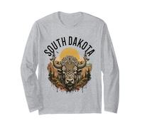 South Dakota Bisonte American Buffalo Vintage Pride Maglia a Manica