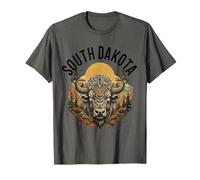 South Dakota Bisonte American Buffalo Vintage Pride Maglietta
