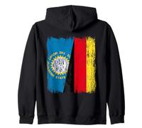 South Dakota Germania Mezza Bandiera del Sud Dakotan Patrimonio Tedesco Felpa con Cappuccio