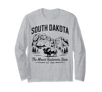 South Dakota Pride Mount Rushmore State Animal Bisonte Maglia a Manica