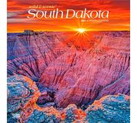 South Dakota Wild & Scenic | 2027 12 x 24 Inch (Hanging) Monthly Square Wall Calendar | Plastic-Free | BrownTrout | USA United States of America Midwest State Nature