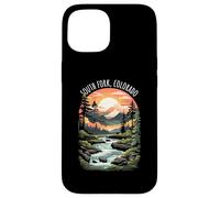 South Fork Colorado USA Scenic Mountain Retro Tramonto Stile Custodia per iPhone 15