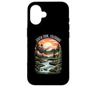 South Fork Colorado USA Scenic Mountain Retro Tramonto Stile Custodia per iPhone 16