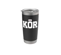 South Korea Country Code with Flag Trendy College Style Bicchiere termico in acciaio inox doppia parete