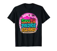 South Padre Island Rainbow Texas Beach Vibes Design Maglietta
