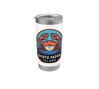 South Padre Island Texas Granchio Spiaggia Viaggio Bicchiere termico in acciaio inox doppia parete