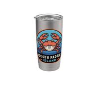 South Padre Island Texas Granchio Spiaggia Viaggio Bicchiere termico in acciaio inox doppia parete