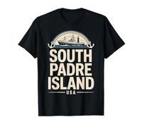 South Padre Island Texas Retro Trawler Tributo Maglietta