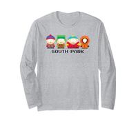 South Park 8 Bit Characters with Show Logo Funny Cartoon Maglia a Manica