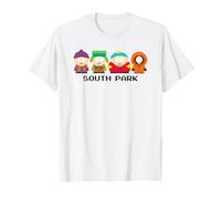 South Park 8 Bit Characters with Show Logo Funny Cartoon Maglietta