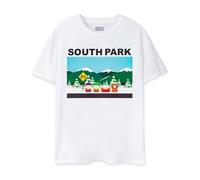 South Park Classic Scene Maglietta Bianca da Uomo | Iconica t-Shirt Grafica dei Cartoni Animati | Abbigliamento per l'animazione Senza Tempo | Articoli da Regalo