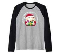South Park - Costume Natalizio da Babbo Natale, Motivo: Cartman Maglia con Maniche Raglan