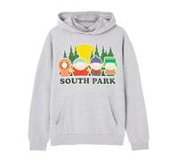 South Park Felpa con cappuccio da uomo | Felpa con cappuccio classica per adulti in grigio | Cartman, Kenny, Stan & Kyle Distressed TV Show Cartoon Pullover Hoody | Divertente regalo di abbigliamento