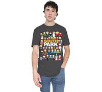 South Park Full Cast T Shirt, Carbone, S Unisex-Adulto