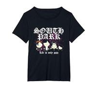 South Park Goth Kids La Vita è Solo Dolore Maglietta, Donna Plus-Size, Nero, 6X