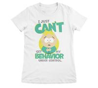 South Park Licensed T-Shirt Donna "Can't Get My Behavior" Con Controllo Bianco